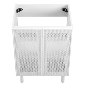 Modway Furniture Calla 24" Contemporary Perforated Metal Bathroom Vanity Cabinet for Stylish Storage Solutions White EEI-6621-WHI