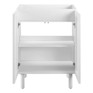 Modway Furniture Calla 24" Contemporary Perforated Metal Bathroom Vanity Cabinet for Stylish Storage Solutions White EEI-6621-WHI