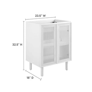 Modway Furniture Calla 24" Contemporary Perforated Metal Bathroom Vanity Cabinet for Stylish Storage Solutions White EEI-6621-WHI