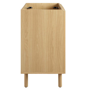 Modway Furniture Calla 36" Perforated Metal Bathroom Vanity Cabinet for Modern Minimalist Storage & Style Solutions Oak EEI-6622-OAK