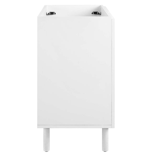 Modway Furniture Calla 36" Perforated Metal Bathroom Vanity Cabinet for Modern Minimalist Storage & Style Solutions White EEI-6622-WHI