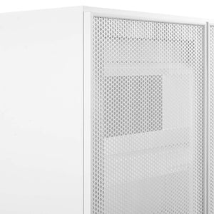 Modway Furniture Calla 36" Perforated Metal Bathroom Vanity Cabinet for Modern Minimalist Storage & Style Solutions White EEI-6622-WHI