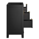 Modway Furniture Dixie 36” Solid Wood Bathroom Vanity Cabinet (Sink Basin Not Included) EEI-6626-BLK