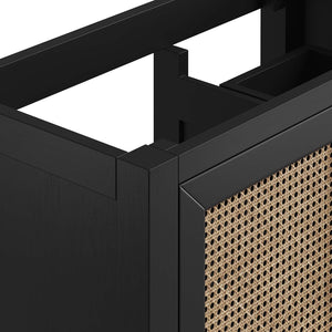 Modway Furniture Dixie 36" Solid Mahogany Bathroom Vanity Cabinet with Sleek Design & Ample Storage Solutions - Black EEI-6626-BLK