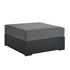 Tahoe Outdoor Patio Powder-Coated Aluminum Ottoman Brown, Gray Charcoal EEI-6627-GRY-CHA