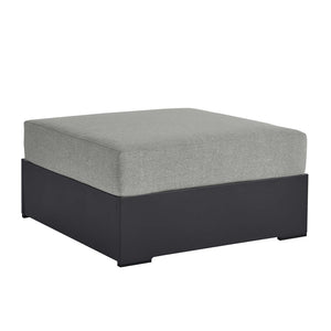 Modway Furniture Tahoe Outdoor Patio Ottoman - Durable Aluminum Frame with Comfortable Cushion for Ultimate Relaxation Gray Gray EEI-6627-GRY-GRY