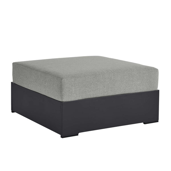 Modway Furniture Tahoe Outdoor Patio Ottoman - Durable Aluminum Frame with Comfortable Cushion for Ultimate Relaxation Gray Gray EEI-6627-GRY-GRY