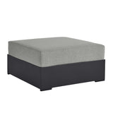 Tahoe Outdoor Patio Powder-Coated Aluminum Ottoman Gray, Gray Gray EEI-6627-GRY-GRY