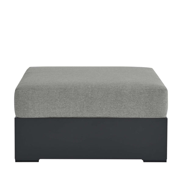 Modway Furniture Tahoe Outdoor Patio Ottoman - Durable Aluminum Frame with Comfortable Cushion for Ultimate Relaxation Gray Gray EEI-6627-GRY-GRY