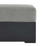 Tahoe Outdoor Patio Powder-Coated Aluminum Ottoman Gray, Gray Gray EEI-6627-GRY-GRY