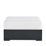 Tahoe Outdoor Patio Powder-Coated Aluminum Ottoman White, Gray White EEI-6627-GRY-WHI