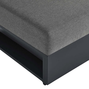 Modway Furniture Tahoe Outdoor Patio Armless Chair – Modern Modular Design with Durable Aluminum Frame for Relaxation Gray Charcoal EEI-6628-GRY-CHA