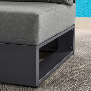 Modway Furniture Tahoe Outdoor Patio Armless Chair – Modern Modular Design with Durable Aluminum Frame for Relaxation Gray Charcoal EEI-6628-GRY-CHA