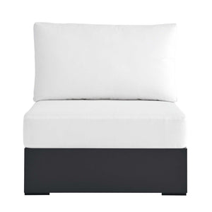 Modway Furniture Tahoe Outdoor Patio Armless Chair – Modern Modular Design with Durable Aluminum Frame for Relaxation Gray White EEI-6628-GRY-WHI