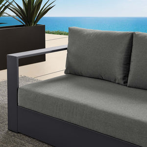 Modway Furniture Tahoe Outdoor Patio Modular Left-Facing Loveseat - Durable Aluminum Frame with Weather-Resistant Cushions Gray Charcoal EEI-6629-GRY-CHA