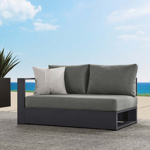 Modway Furniture Tahoe Outdoor Patio Modular Left-Facing Loveseat - Durable Aluminum Frame with Weather-Resistant Cushions Gray Charcoal EEI-6629-GRY-CHA