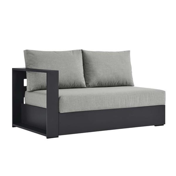 Modway Furniture Tahoe Outdoor Patio Modular Left-Facing Loveseat - Durable Aluminum Frame with Weather-Resistant Cushions Gray Gray EEI-6629-GRY-GRY