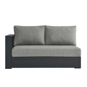 Modway Furniture Tahoe Outdoor Patio Modular Left-Facing Loveseat - Durable Aluminum Frame with Weather-Resistant Cushions Gray Gray EEI-6629-GRY-GRY