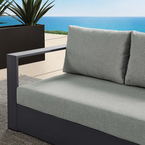 Modway Furniture Tahoe Outdoor Patio Modular Left-Facing Loveseat - Durable Aluminum Frame with Weather-Resistant Cushions Gray Gray EEI-6629-GRY-GRY
