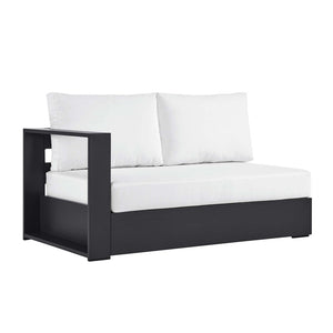 Modway Furniture Tahoe Outdoor Patio Modular Left-Facing Loveseat - Durable Aluminum Frame with Weather-Resistant Cushions Gray White EEI-6629-GRY-WHI