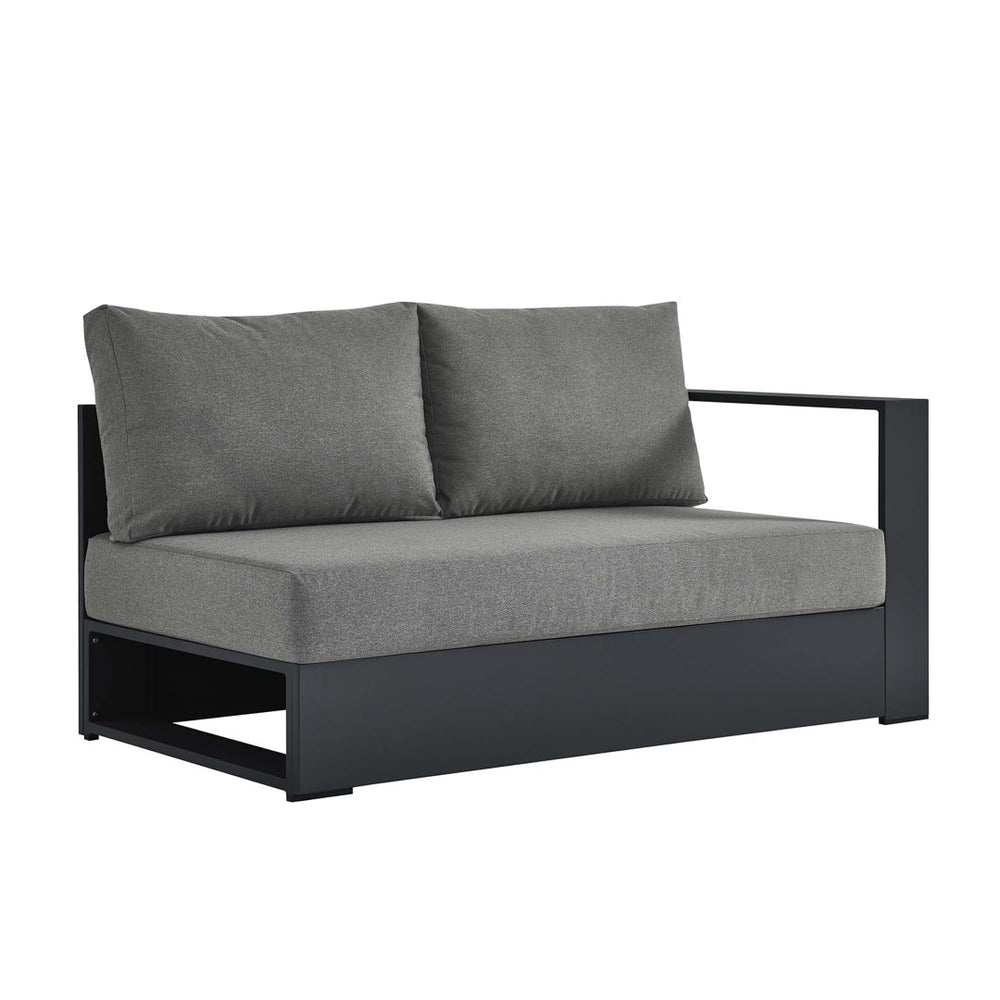 Modway Furniture Tahoe Outdoor Patio Loveseat - Modular Right-Facing Design with Durable Aluminum Frame and Cushions Gray Charcoal EEI-6630-GRY-CHA