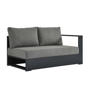 Modway Furniture Tahoe Outdoor Patio Loveseat - Modular Right-Facing Design with Durable Aluminum Frame and Cushions Gray Charcoal EEI-6630-GRY-CHA