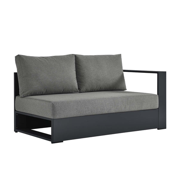 Modway Furniture Tahoe Outdoor Patio Loveseat - Modular Right-Facing Design with Durable Aluminum Frame and Cushions Gray Charcoal EEI-6630-GRY-CHA