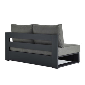 Modway Furniture Tahoe Outdoor Patio Loveseat - Modular Right-Facing Design with Durable Aluminum Frame and Cushions Gray Charcoal EEI-6630-GRY-CHA