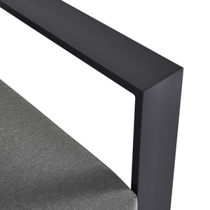 Modway Furniture Tahoe Outdoor Patio Loveseat - Modular Right-Facing Design with Durable Aluminum Frame and Cushions Gray Charcoal EEI-6630-GRY-CHA