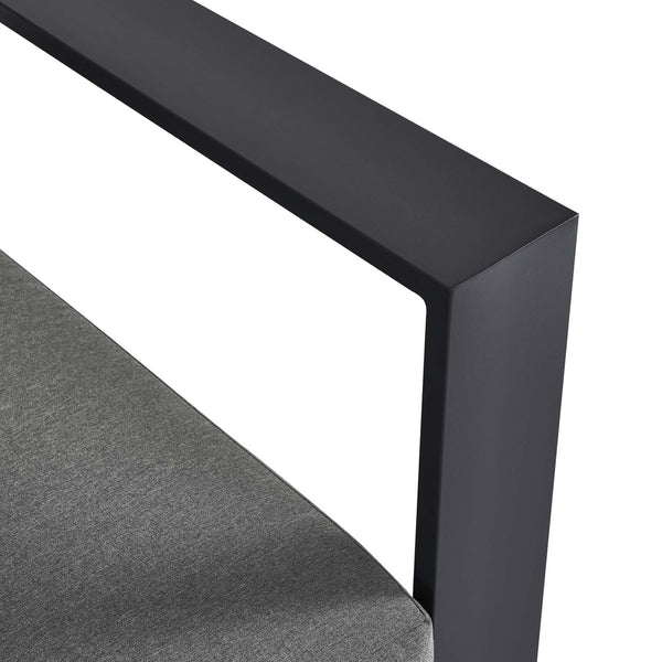 Modway Furniture Tahoe Outdoor Patio Loveseat - Modular Right-Facing Design with Durable Aluminum Frame and Cushions Gray Charcoal EEI-6630-GRY-CHA