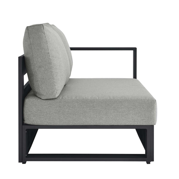 Modway Furniture Tahoe Outdoor Patio Loveseat - Modular Right-Facing Design with Durable Aluminum Frame and Cushions Gray Gray EEI-6630-GRY-GRY