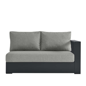 Modway Furniture Tahoe Outdoor Patio Loveseat - Modular Right-Facing Design with Durable Aluminum Frame and Cushions Gray Gray EEI-6630-GRY-GRY