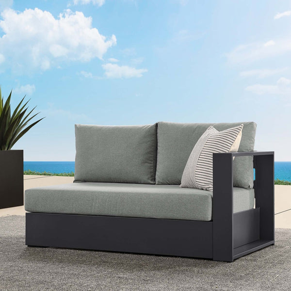 Modway Furniture Tahoe Outdoor Patio Loveseat - Modular Right-Facing Design with Durable Aluminum Frame and Cushions Gray Gray EEI-6630-GRY-GRY