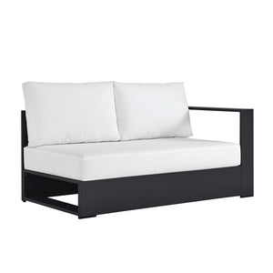 Modway Furniture Tahoe Outdoor Patio Loveseat - Modular Right-Facing Design with Durable Aluminum Frame and Cushions Gray White EEI-6630-GRY-WHI