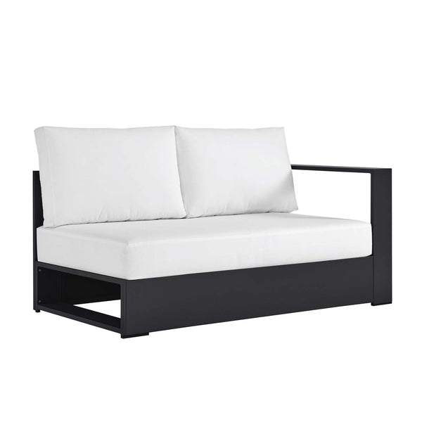 Modway Furniture Tahoe Outdoor Patio Loveseat - Modular Right-Facing Design with Durable Aluminum Frame and Cushions Gray White EEI-6630-GRY-WHI