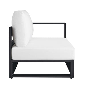 Modway Furniture Tahoe Outdoor Patio Loveseat - Modular Right-Facing Design with Durable Aluminum Frame and Cushions Gray White EEI-6630-GRY-WHI