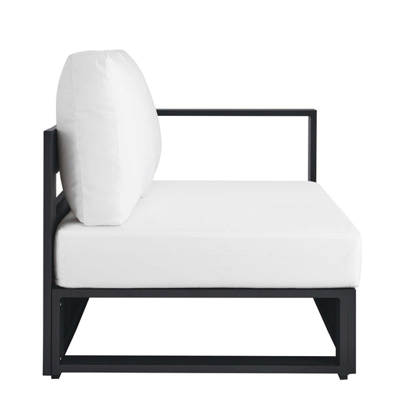 Modway Furniture Tahoe Outdoor Patio Loveseat - Modular Right-Facing Design with Durable Aluminum Frame and Cushions Gray White EEI-6630-GRY-WHI