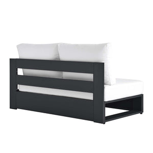 Modway Furniture Tahoe Outdoor Patio Loveseat - Modular Right-Facing Design with Durable Aluminum Frame and Cushions Gray White EEI-6630-GRY-WHI