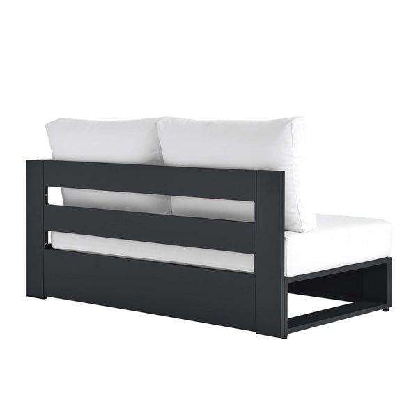 Modway Furniture Tahoe Outdoor Patio Loveseat - Modular Right-Facing Design with Durable Aluminum Frame and Cushions Gray White EEI-6630-GRY-WHI