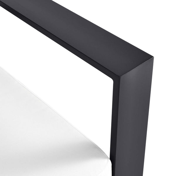 Modway Furniture Tahoe Outdoor Patio Loveseat - Modular Right-Facing Design with Durable Aluminum Frame and Cushions Gray White EEI-6630-GRY-WHI