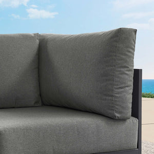 Modway Furniture Tahoe Outdoor Aluminum Modular Corner Chair - Stylish, Durable, Weather-Resistant Seating Solution Gray Charcoal EEI-6631-GRY-CHA