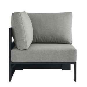 Modway Furniture Tahoe Outdoor Aluminum Modular Corner Chair - Stylish, Durable, Weather-Resistant Seating Solution Gray Gray EEI-6631-GRY-GRY