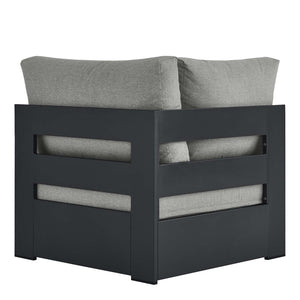 Modway Furniture Tahoe Outdoor Aluminum Modular Corner Chair - Stylish, Durable, Weather-Resistant Seating Solution Gray Gray EEI-6631-GRY-GRY