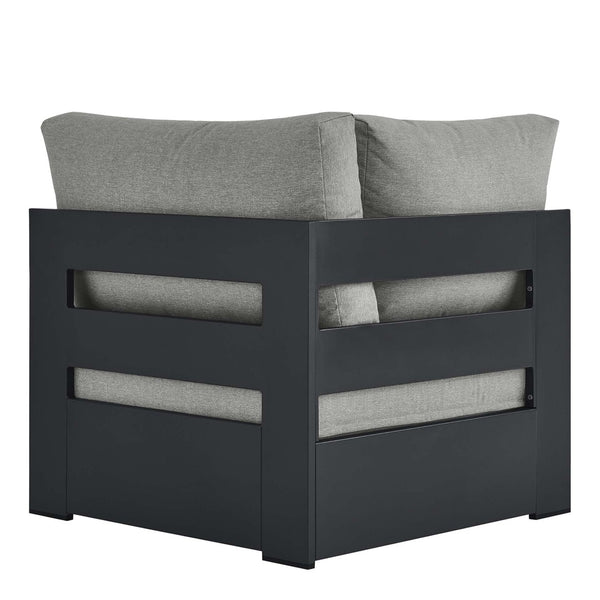 Modway Furniture Tahoe Outdoor Aluminum Modular Corner Chair - Stylish, Durable, Weather-Resistant Seating Solution Gray Gray EEI-6631-GRY-GRY