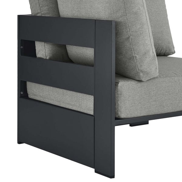 Modway Furniture Tahoe Outdoor Aluminum Modular Corner Chair - Stylish, Durable, Weather-Resistant Seating Solution Gray Gray EEI-6631-GRY-GRY