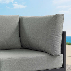 Modway Furniture Tahoe Outdoor Aluminum Modular Corner Chair - Stylish, Durable, Weather-Resistant Seating Solution Gray Gray EEI-6631-GRY-GRY