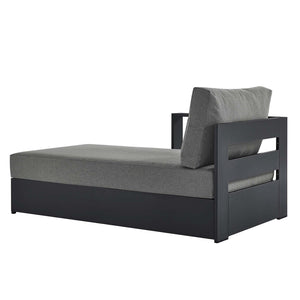 Modway Furniture Tahoe Outdoor Patio Modular Left-Facing Chaise Lounge with Powder-Coated Aluminum Frame for Comfort Gray Charcoal EEI-6632-GRY-CHA