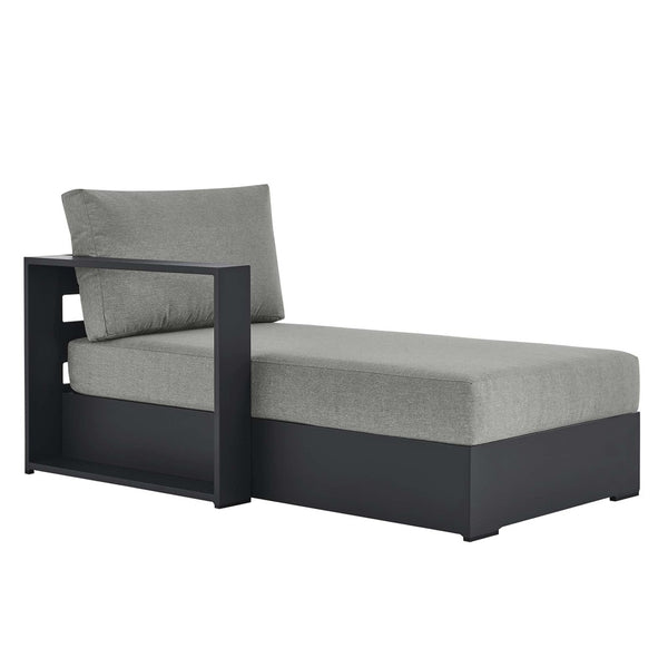 Modway Furniture Tahoe Outdoor Patio Modular Left-Facing Chaise Lounge with Powder-Coated Aluminum Frame for Comfort Gray Gray EEI-6632-GRY-GRY