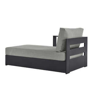 Modway Furniture Tahoe Outdoor Patio Modular Left-Facing Chaise Lounge with Powder-Coated Aluminum Frame for Comfort Gray Gray EEI-6632-GRY-GRY