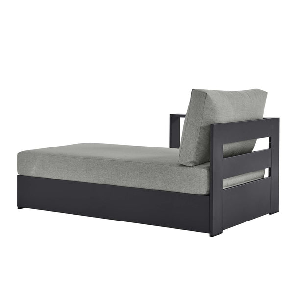 Modway Furniture Tahoe Outdoor Patio Modular Left-Facing Chaise Lounge with Powder-Coated Aluminum Frame for Comfort Gray Gray EEI-6632-GRY-GRY